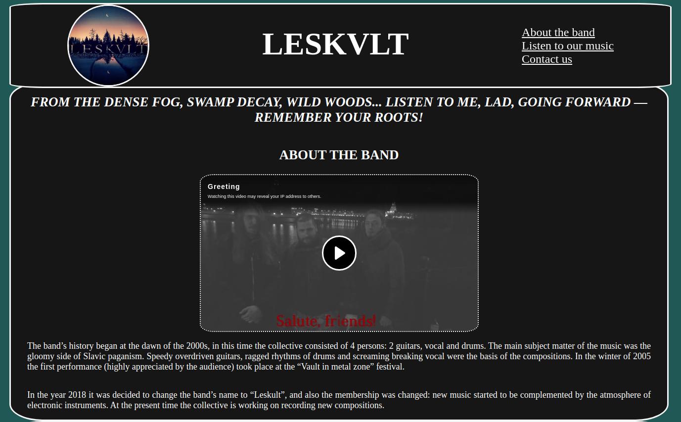 LESKVLT static webpage